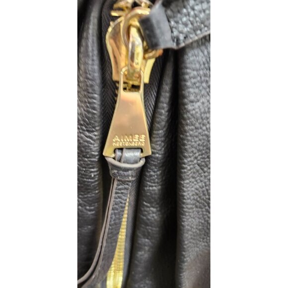 Aimee Kestenberg Tamitha Black leather Backpack with Gold Zipper - Picture 5 of 11